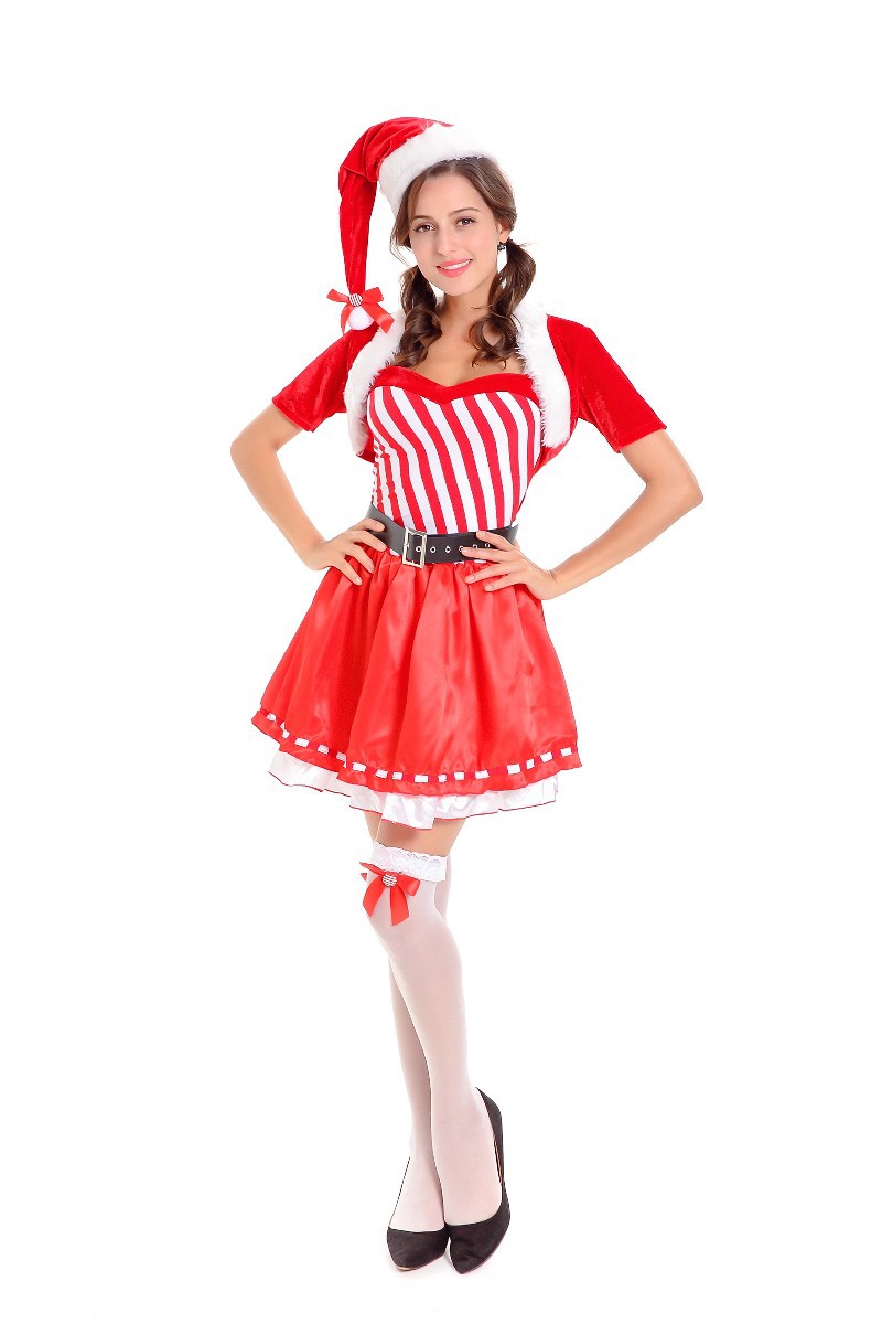 FC135 Candy Cane Cutie Costume Womens Sexy Christmas Fancy Dress